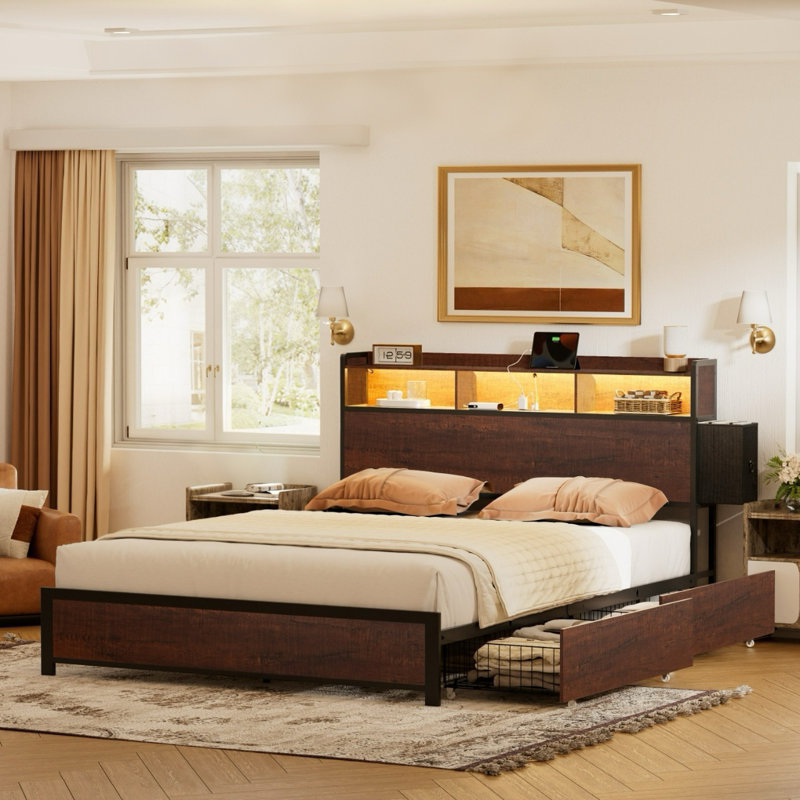 Antioch Bed, King, Walnut Brown