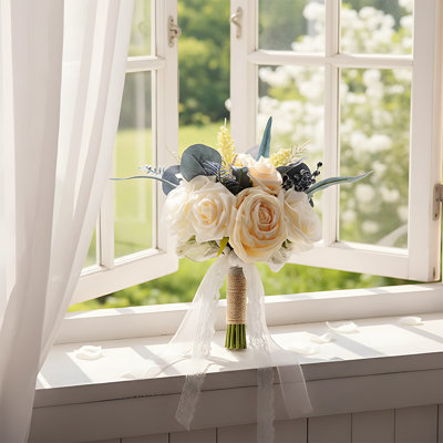 11.4 Inch Wedding Bridal Bouquet Bridesmaid Bouquet Artificial Wedding Bouquet