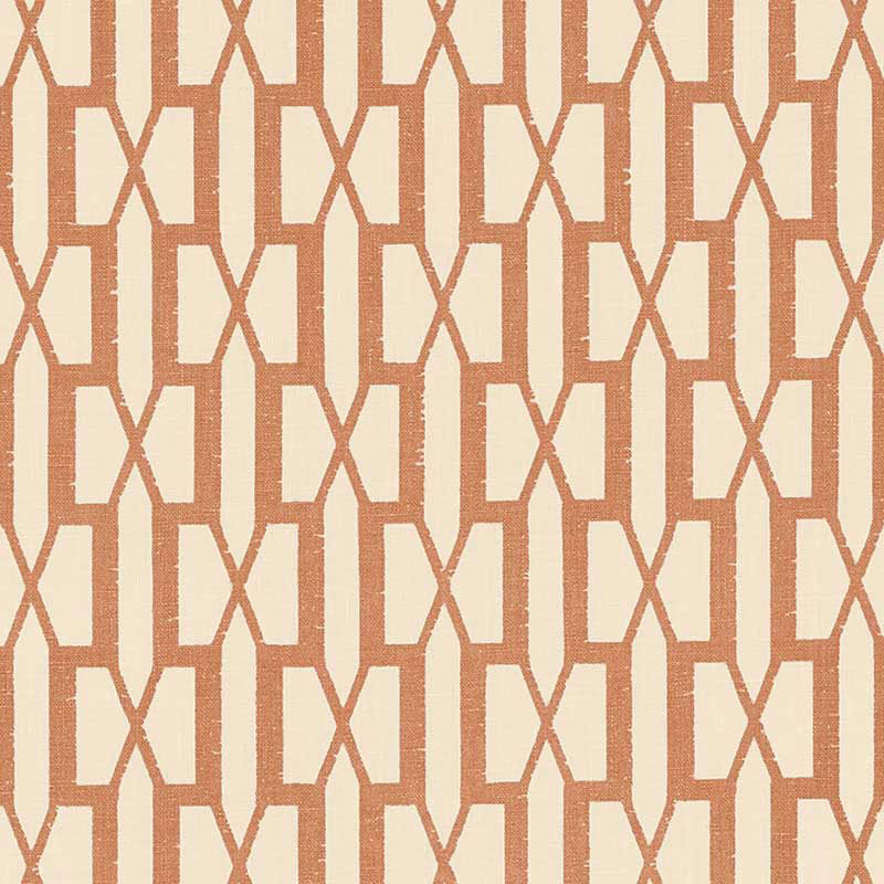 Tissu belvédère Schumacher x Veere Grenney, Orange brûlé