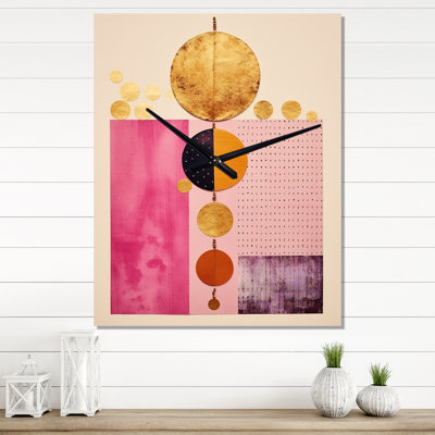 Serendipity Circular Geometric Minimalism V - Modern Geometric Wall Clock Oversized