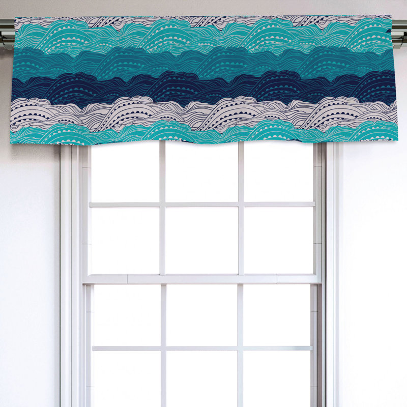 Sateen Abstract Ruffled Window Valance
