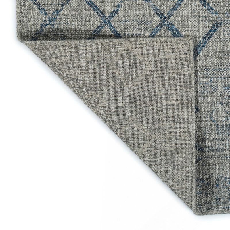 Tapis rectangulaire moderne, transitionnel, géométrique, du sud-ouest, texturé, découpé et bouclé