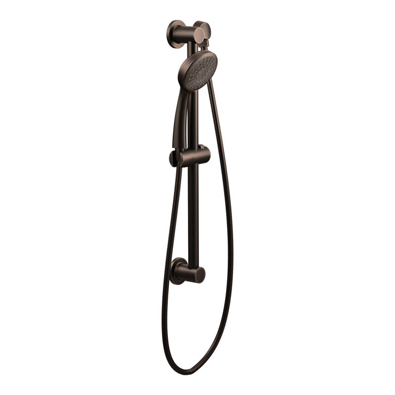 Pomme de douche coulissante complète éco-performante, Bronze huilé