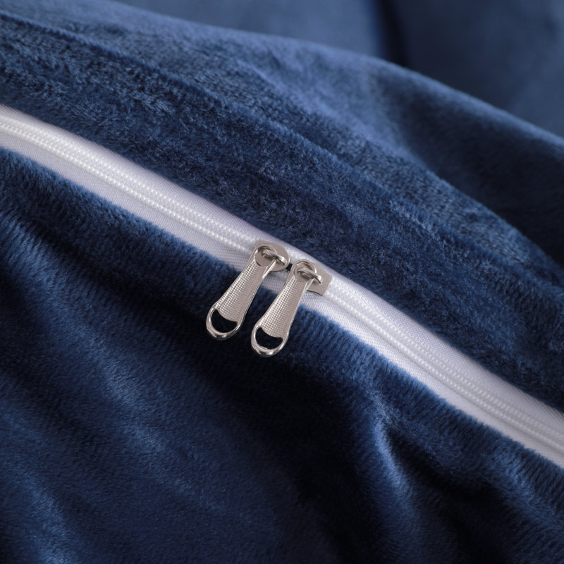 Polyester Duvet Cover, Navy Blue, Twin Duvet Cover + 1 Standard Sham