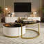 Modern Round Nesting Coffee Table Fluted With Drawer In 27.6"-205746194