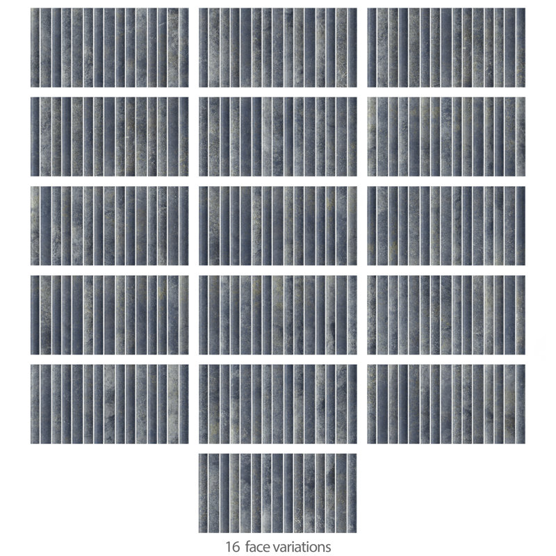 Rubik 5.88" x 11.75" Ceramic Patterned Tile, Gray