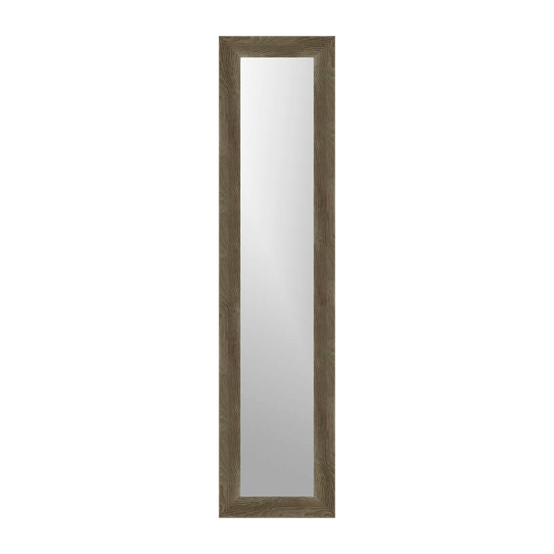 Arber Solid Wood Flat Mirror, Soft Gray, 79" x 19"