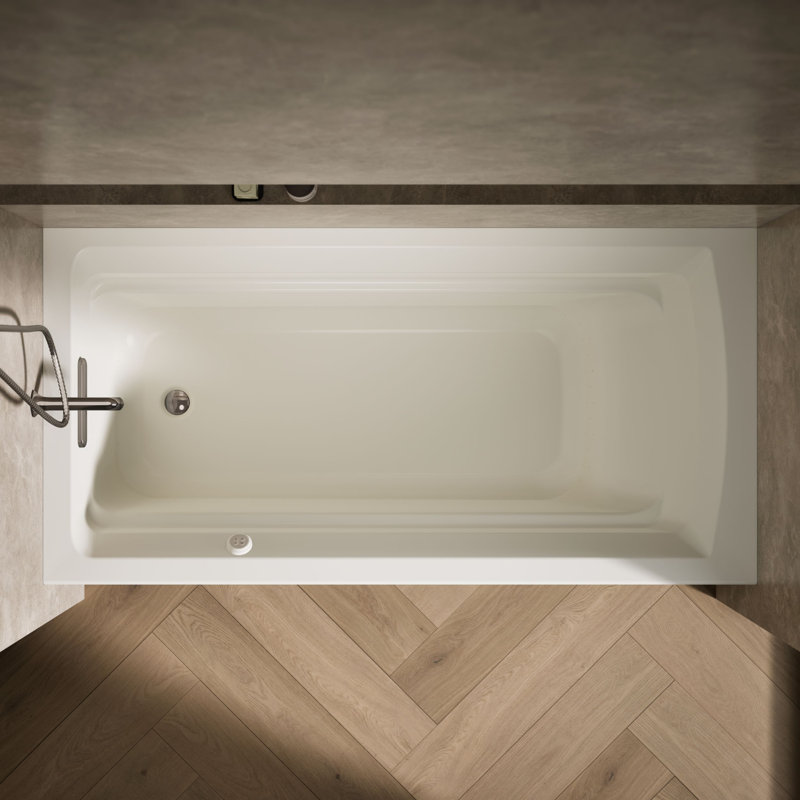 Archer® 72" x 36" Alcove Air Acrylic Bathtub Heater Included, Biscuit, Left