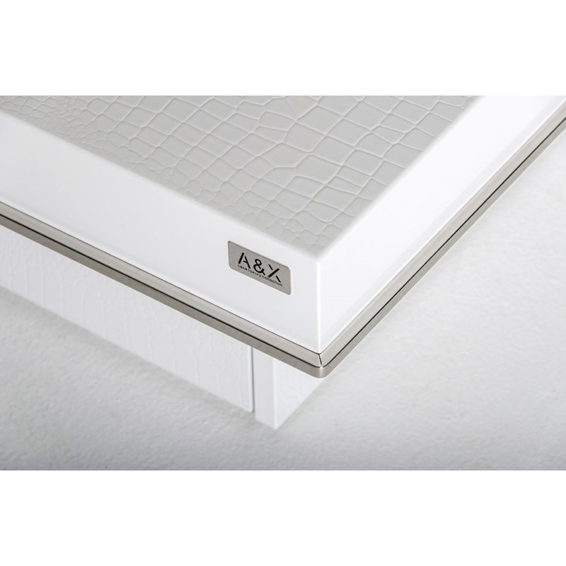 Table basse extensible Breta, blanc, H 12 po x L 47 po x l 47 po