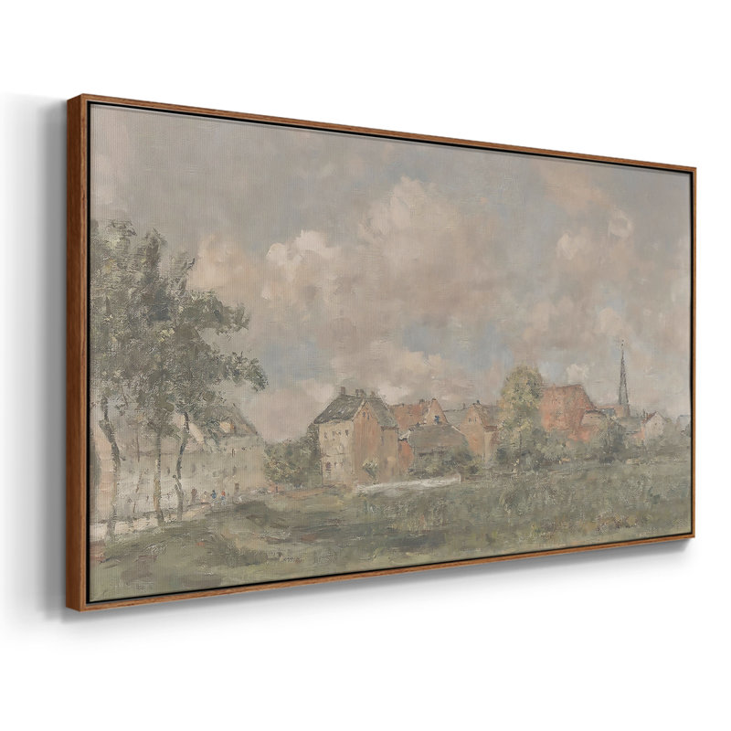 Série paysage -MXLIV- Toile tendue avec châssis encadré - Prêt à être accroché, H 25 po x l 49 po, Noyer