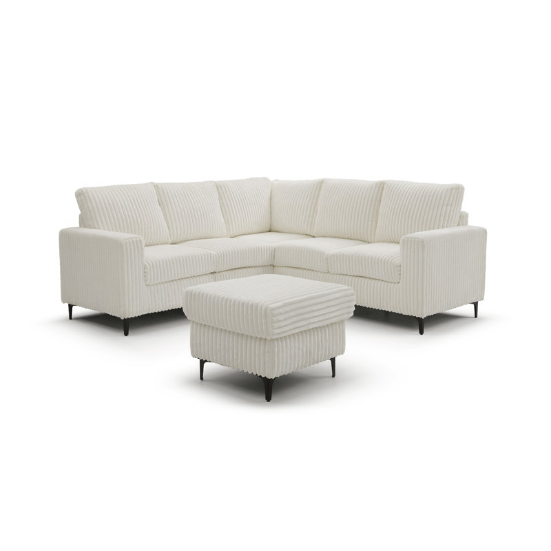 Canapé modulaire (repose-pieds non inclus), blanc
