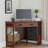 Corner Solid + Manufactured Wood Computer Writing Desk in Mission Oak