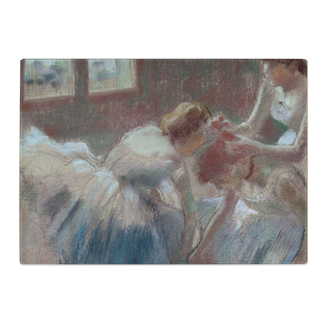 Three Ballet Ballerina Dancers Preparing by Edgar Degas Chopping Board