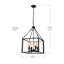 Lanterne de style campagnard carré avec 4 lumières Olya
