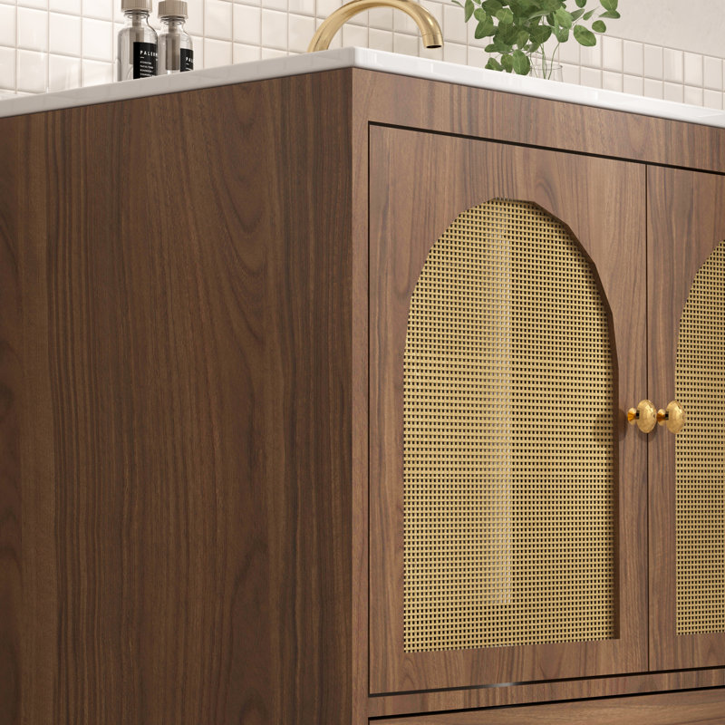 30"Single Bathroom Vanity With Ceramic Sink Top, Natural