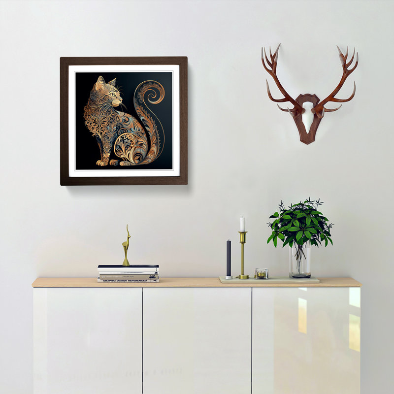 Single Picture Frame Print on Wood, Walnut