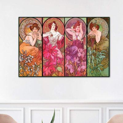 The Precious Stones (Ruby, Emerald, Amethyst, Topaz), 1900 by Alphonse Mucha - Print on Canvas