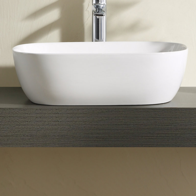 Vitreous China Square Vessel Bathroom Sink