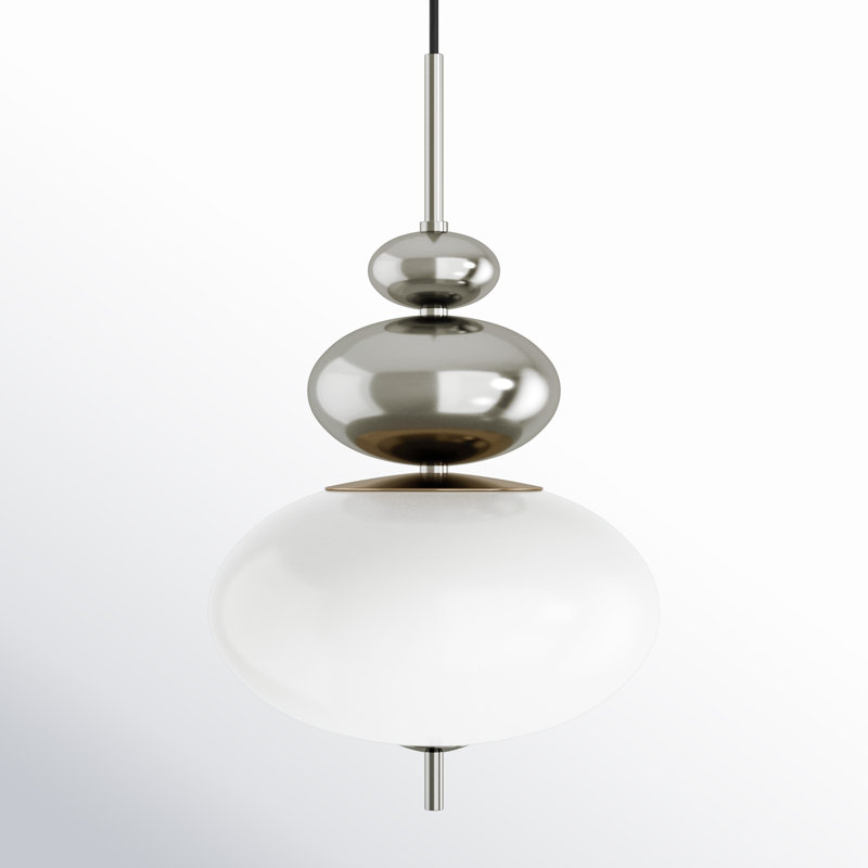 Luminaire suspendu à 1 lumière Callisto, Nickel poli