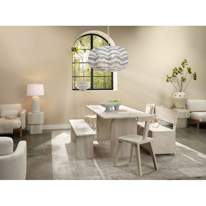 Arc Solid Wood Dining Bench, Light Bleach