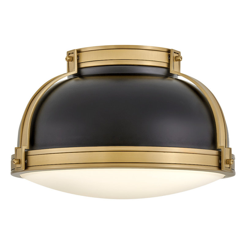 Calathea Flush Mount, Black/Gold