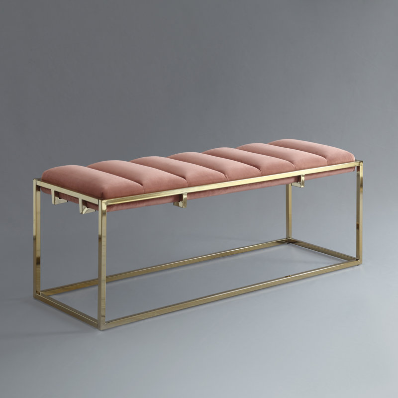 Banc rembourré 50 po, Rosé, Doré