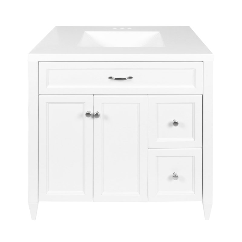 Ensemble de meuble-lavabo simple 37 po Biaunca, Blanc