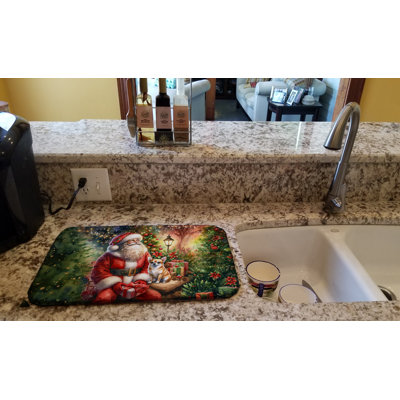 Tapis de séchage Chihuahua and Santa Claus