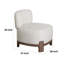 Fauteuil d'appoint sans accoudoirs Dove en tissu de polyester crème avec bordure en bois