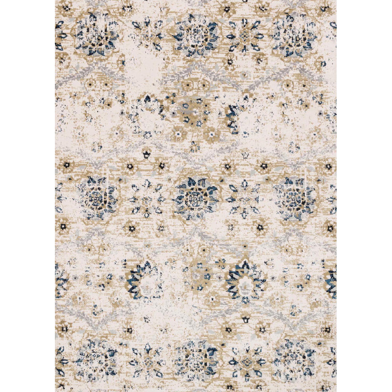 Tapis de zone ivoire 18" x 18" one-of-kind derry