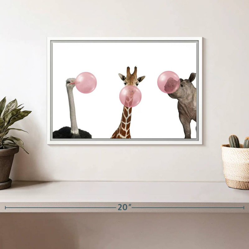 Drôles d'animaux, Cadre flottant blanc, 13 po x 9 po