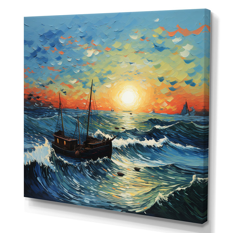Affiche de l'exposition Van Gogh, bateaux de pêche sur la plage des