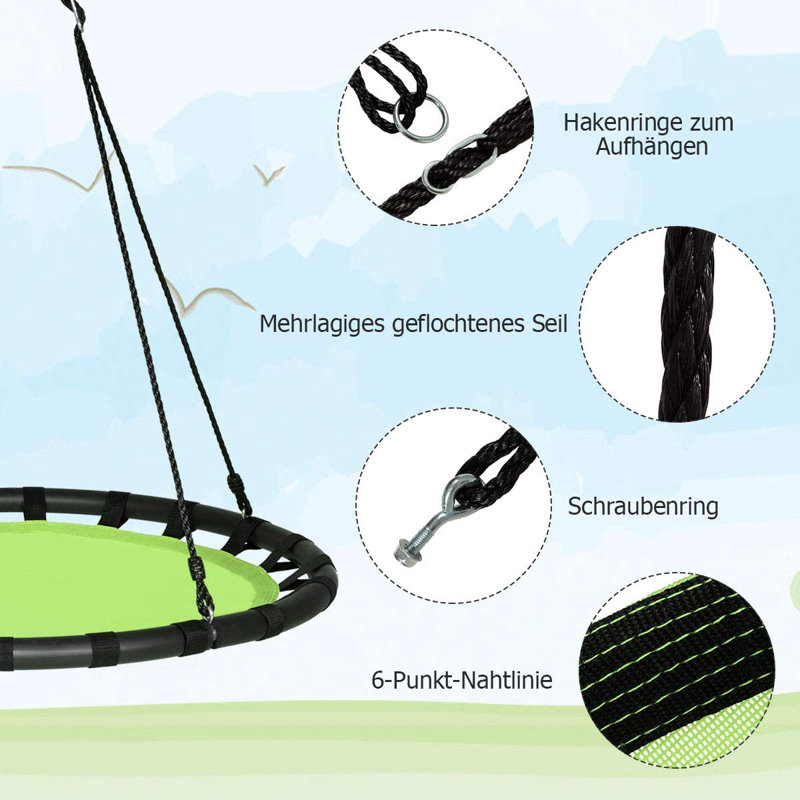 Freeport Park Marcello Web / Saucer Swing Swing Seat, Green