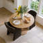 Ensemble de table de salle à manger pour 2 personnes avec table ronde et 2 fauteuils rembourrés en chenille-1047724798