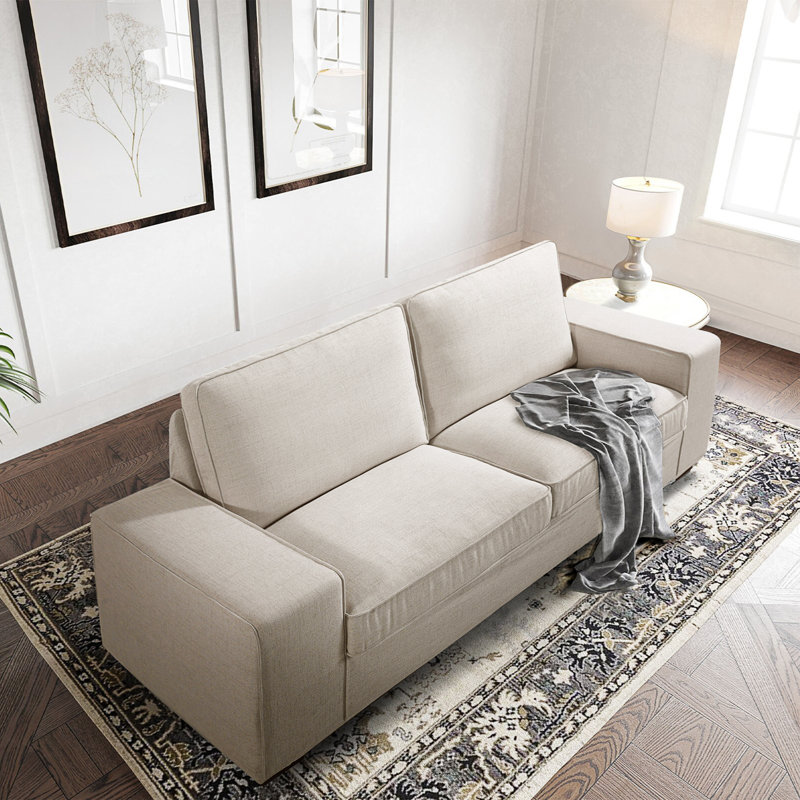 88.58" Luxury Modern Upholstered Sofa For Living Room, Couches With Solid Wood Frame, Beige Polyester Blend