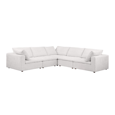 Canapé modulaire 5 pièces - Revêtement en tissu Belfast véritable