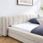 Structure de lit tapissier grand format avec tissu épais, lit plateforme grand format en chenille avec tête de lit et structure solide-2083226830