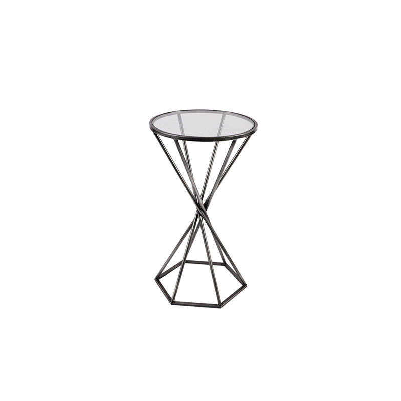Lee-Robinson Glass Top Pedestal End Table