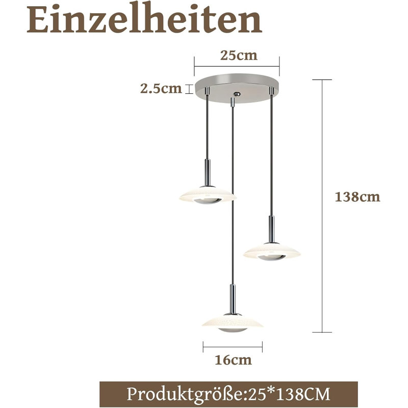 - Light Stainless Steel LED Pendant