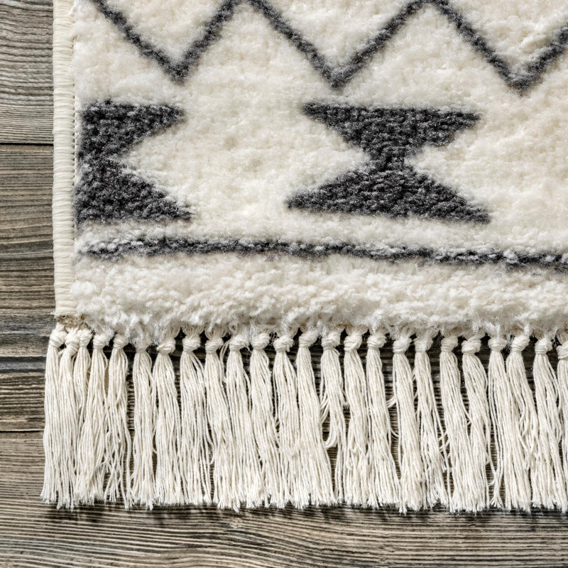 Tapis beige Geometric, Rectangle 4 pi 4 po x 6 pi