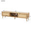 Support pour téléviseur de 70 à 79 pouces, design, moderne, pieds en bois massif, console média, accents, centre