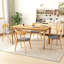 Chaises de salle à manger rembourrées durables en bois, ensemble de 4, style Mid-Century moderne