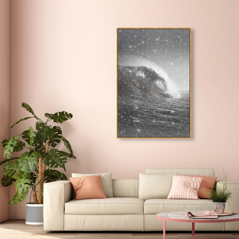Tectonic Flow II Print by Oliver Gal, 37"H x 25"W, Gold Floater Frame