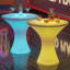 Table de bar ronde à DEL avec 16 couleurs RVB et télécommande