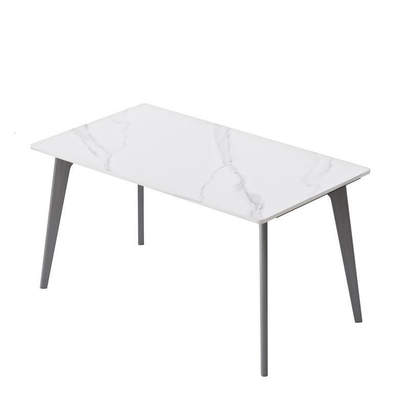 Table de salle à manger Modern, H 29,53 po x L 55,12 po x l 31,5 po, Blanc