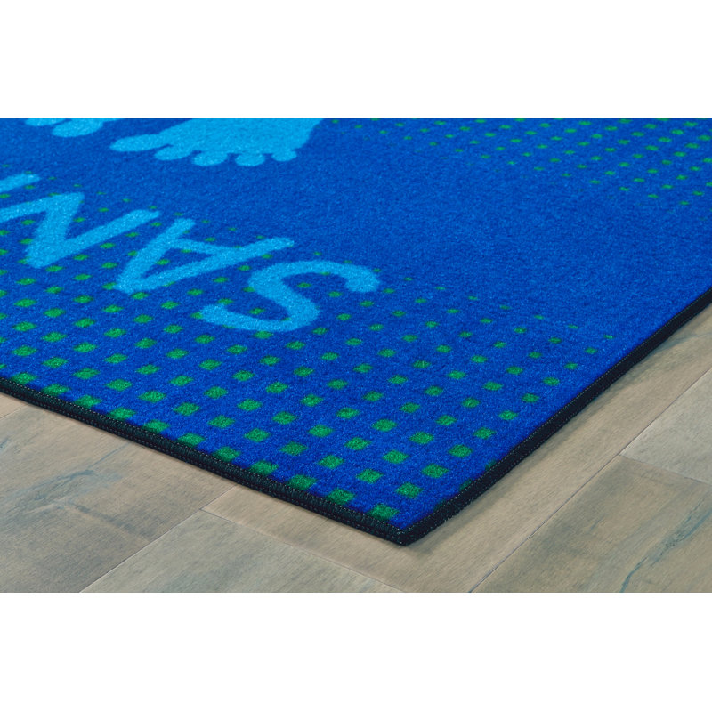 Tapis éducatif touffeté bleu