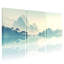 Paysage et nature montagne lac réflexion Misty Dawn arbres arbres ciel ensemble de 3 impressions sur toile-399396432