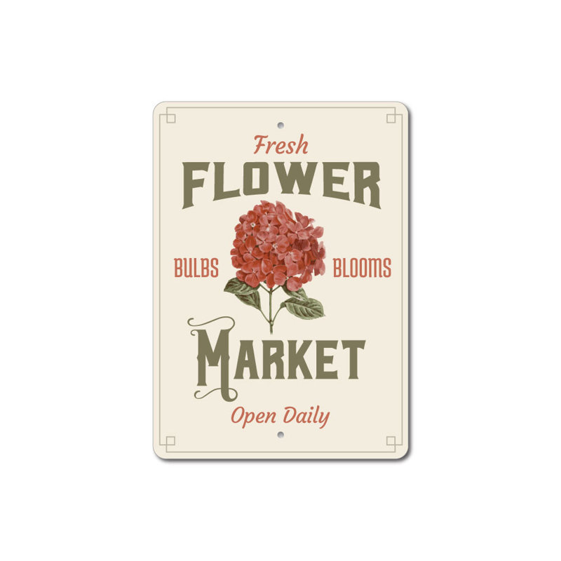 Panneau en aluminium Flower Market, H 14 po x l 10 po x P 0,04 po