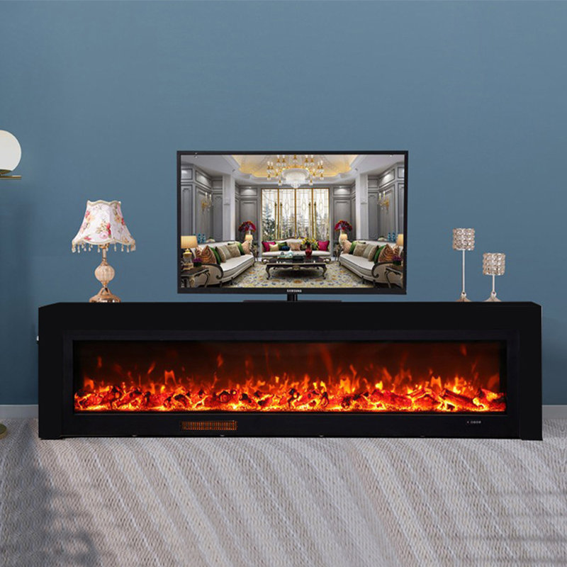 Meuble télé Rock Flab Fireplace, Blanc, 59.06"