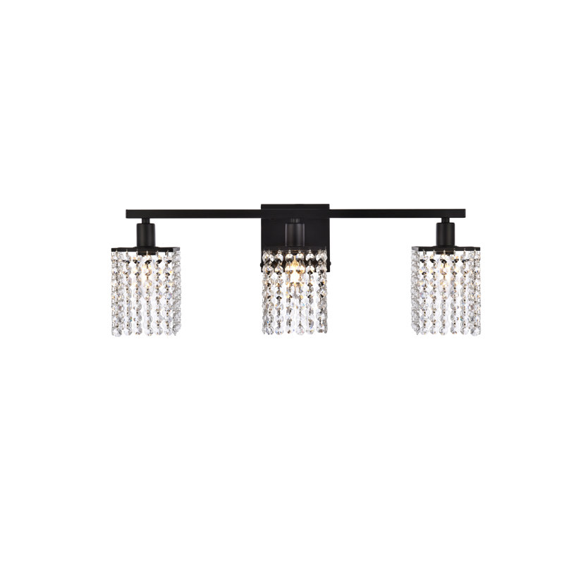 Presler Dimmable Vanity Light, Black, 8.4" H x 5.8" W x 24" D, 3 Lights